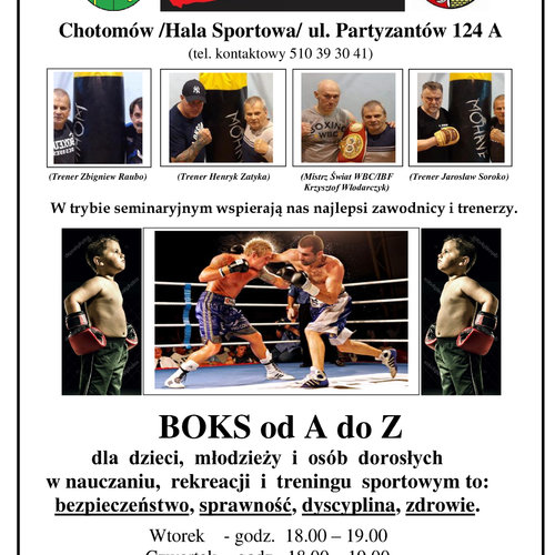 Obraz główny aktualności o tytule Boks od A do Z w chotomowskiej hali 