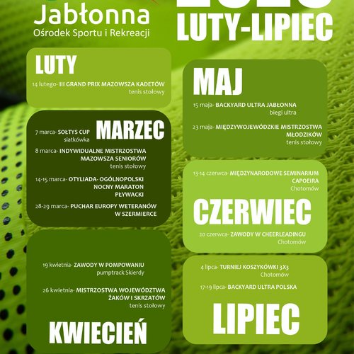 Obraz główny aktualności o tytule Kalendarz sportowy  